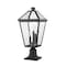 Z-Lite Talbot 3 Light Outdoor Pier Mounted Fixture, Black & Clear Beveled 579PHBR-533PM-BK - alternate 2